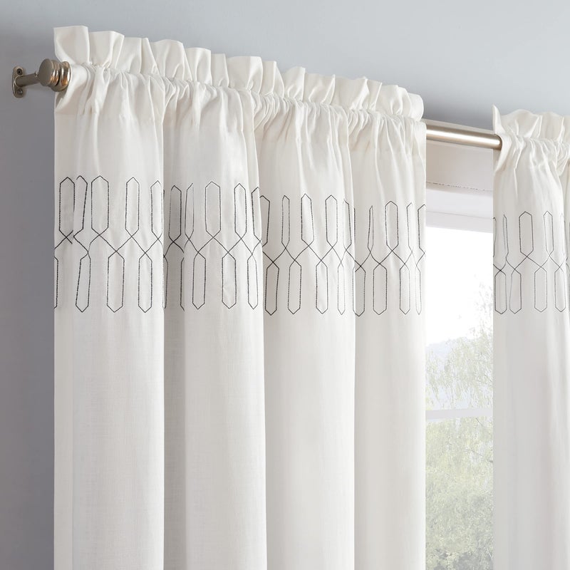 VUE Arashi Modern Boho Decorative Ombre Rod Pocket Window Curtain for Living Room (1 Panel), 52 in x 95 in, Indigo - Image 3